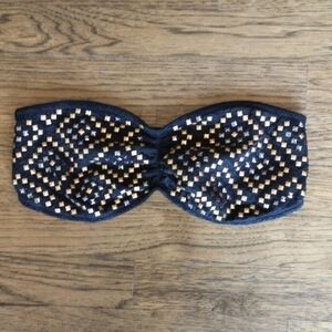 PINK Victoria's Secret Black Studded Bandeau Medium
